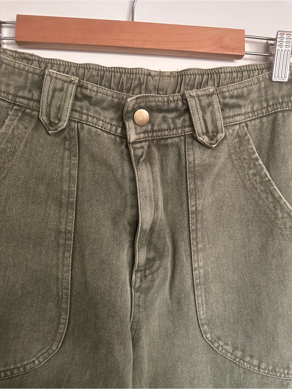 Free people come and get it utility olive hunter green parachute cargo pants - Picture 9 of 9